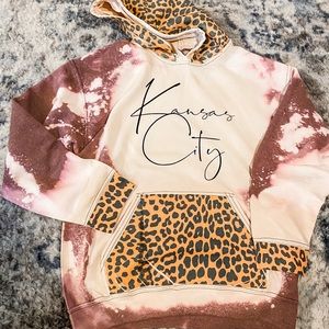 Custom City Name Cheetah Print Sweatshirt